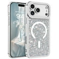 thumbnail image 2 of DOMAVER iPhone 17 Pro Max Case 6.9" , Magnetic Clear Glitter Cover, Mag-Safe Compatible, Crystals and Camera Protector, Sparkly Protective Case for iPhone 17 Pro Max, Silver, 2 of 9