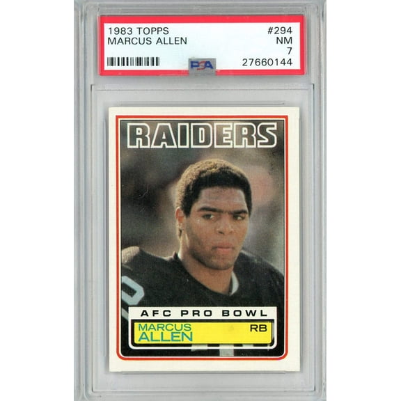 Graded 1983 Topps Marcus Allen #294 Rookie RC Football Card PSA 7 Near Mint