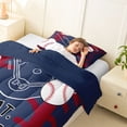 thumbnail image 4 of Erosebridal Teens Eat Sleep Baseball Twin Comforter Sets 3-Piece,Sport Gamer Bedding Set for Kids Boys,Navy Blue Reversible,Ultra Soft Home Decor, 4 of 6