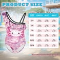 thumbnail image 7 of Uorisanigo Cherry Blossom Axolotl Floral Girls Swimsuits Kids Size 9-10 One Shoulder Beach Bathing Suit with Ruffled Sleeve Straps Swimwear, 7 of 7