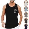 thumbnail image 5 of Men's Tank Tops Fashion Men's Tank Top Summer Sleeveless Top Breathable Comfortable Coconut Tree Small Pattern Seaside Vacation Casual Style, 5 of 6