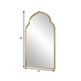 thumbnail image 5 of 38 Inch Wood Wall Mirror, Moroccan Style, Antique Gold, Saltoro Sherpi, 5 of 5