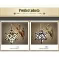 thumbnail image 2 of Artistic Style Wall Sconces, 20cm Star Shade Wall Lamp, Vintage Stained Glass Wall Light Fixtures for Living Room Hallway Bedroom Farmhouse Bedside Lamp,Pink, 2 of 5