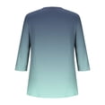 thumbnail image 5 of Women's Casual Fashion Printed Cotton Round Neck 3/4 Sleeve T-Shirt Tee Top Loose Fit Breathable Summer Vacation Holiday Beach Wear | CSEONE,Army Green L, 5 of 9