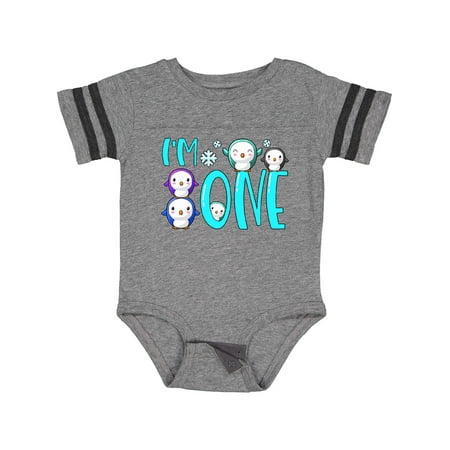 

Inktastic I m 1 Cute Penguin Birthday Party Gift Baby Boy or Baby Girl Bodysuit