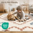 thumbnail image 4 of ODIKA 6'x9' Sky And Terracotta Geometric Washable Area Rug Intricate Modern Patterns with Classic Flair for Dining Room, Under Table, Office Décor, Non-Slip Chair-Friendly, 4 of 7