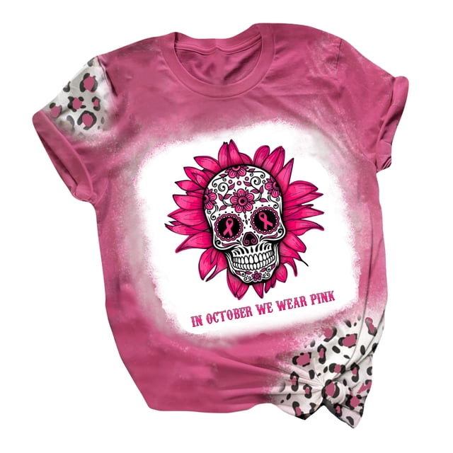 Mujeres Casual manga corta Halloween mama conciencia impresión O-cuello suelta camiseta blusa Tops Fridja gope4065
