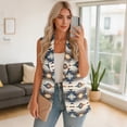 thumbnail image 4 of Uorisanigo Blue Western Aztec Womens Vest with Pockets Sleeveless Womens Waistcoat Vest Lightweight Button Down Vests Blazer Fashion Size XL, 4 of 7