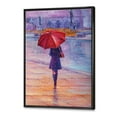 thumbnail image 3 of Designart 'Girl Walking With Red Umbrella Under The Rain' French Country Framed Canvas Wall Art Print, 3 of 5