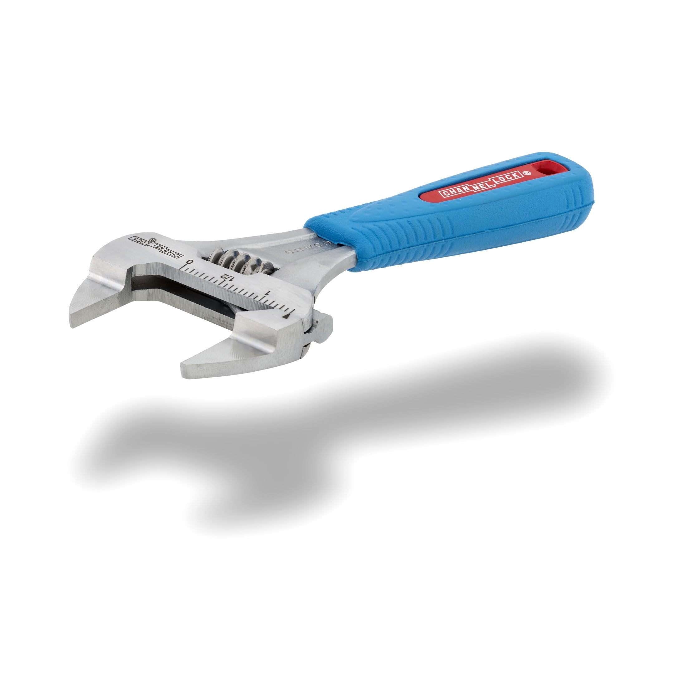 CHANNELLOCK 6-inch CODE BLUE WideAzz Adjustable Wrench, Precise 1.34-inch Wide Mouth Slim Jaw Capacity (6SWCB)