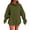 340#Army Green, variant on Trendy Plain Oversized Fleece Hooded Sweatshirts For Women Long Sleeve Relax Fit Cute Preppy Casual Fall Winter Daily Outfit Tops With Pockets Khaki 2XL