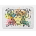 thumbnail image 1 of Occult Bath Mat, Female Shaman with Third Eye Form on Head with Watercolors Splash Occultism Drawing, Non-Slip Plush Mat Bathroom Kitchen Laundry Room Decor, 29.5 X 17.5 Inches, Multicolor, Ambesonne, 1 of 2
