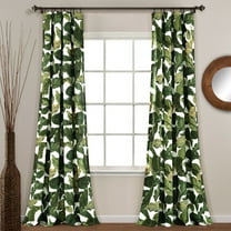 Lush Decor Tropical Paradise 84" x 52" Leaves Green 3" Rod Pocket Pair Window Panel