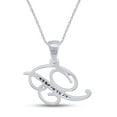 thumbnail image 3 of AFFY Blue Natural Diamond Initial "B" Pendant Necklace in 14k White Gold Over Sterling Silver, 3 of 5