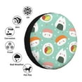 thumbnail image 4 of Pofeuu Kawaii Sushi Print Spare Tire Wheel Cover for Car Truck SUV Camper Universal Fit Spare Tire Cover RV Spare Tire Covers-14 inch, 4 of 6