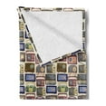 thumbnail image 2 of Retro Soft Flannel Fleece Blanket, Cartoon Style Radio Pattern Multimedia Broadcasting Communication Theme Old Equipment, Cozy Plush for Indoor and Outdoor Use, 50" x 60", Multicolor, by Ambesonne, 2 of 5