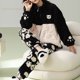 thumbnail image 5 of Conjunto de pijama de franela gruesa para Mujer, ropa de dormir de terciopelo con estampado de Panda y lunares, ropa de casa Kawaii, para invierno, 5 of 5