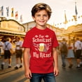 thumbnail image 2 of Kids Oktoberfest Print Short Sleeve T-Shirt For Schnitzel My Nitzel Mug Sausage Graphic Tee Classic Crew Neck Casual Summer Top for Festival Daily Wear(Red,3-4 Years), 2 of 4