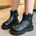 thumbnail image 2 of Toddler Boots,Girls Ankle Boots Stylish Short Boots Comfort Casual Kids Footwear,Kids Snow Boots,Z02 Black,9.5-10 Years, 2 of 9