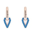 thumbnail image 2 of AFFY Personalized Engrave Round Simulated Blue Topaz Fashion Hoop Earrings 14k Rose Gold Over Sterling Silver For Women, 2 of 2