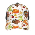 thumbnail image 3 of Lsque Thanksgiving Turkey Printed Trucker Hat - Baseball Cap for Men Women - Breathable Mesh Side, Adjustable Fit - for Casual Wear, 3 of 7
