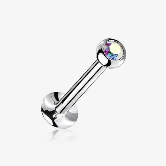 Basic Gem Ball Top Threadless Push-In Steel Labret