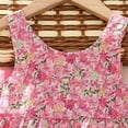 thumbnail image 4 of MEZZALL Toddler Girls' Floral Sleeveless Dress With Bow Detail Summer Princess Party Dress 100/9 Classic Kids Wear, 4 of 9