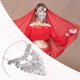 thumbnail image 4 of Cadena de cabeza de metal Danza del vientre Máscara de velo facial Cadena brillante Cadena de cara para fiesta, 4 of 7