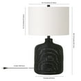 thumbnail image 3 of Evelyn&Zoe Jolina 20.5" Tall Petite/Rattan Table Lamp with Fabric Shade, Black Rattan/White, 3 of 7