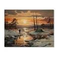 thumbnail image 3 of Designart "Whisper of Winter Camping III" Winter Landscape Print on Natural Pine Wood, 3 of 5