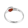 thumbnail image 3 of Sentimental Pure Heart Red Coral Inlay Sterling Silver Band Ring-8, 3 of 5