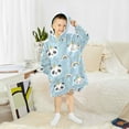thumbnail image 6 of Dailycode Wearable Blanket Hoodie Oversized Sherpa Flannel Blankets with Pocket for 3-14 Year Old Cute Unicorn Panda, 6 of 7