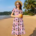 thumbnail image 4 of Naloa 2336109497 Print Womens Summer A-Line Dress with Pockets,Short Sleeve Dresses,Flowy Beach Swing Dress for Vacation Travel, 4 of 6