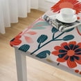 thumbnail image 4 of WYYP Flower Jacquard with Elastic Edge Square Tablecloth white, 4 of 7