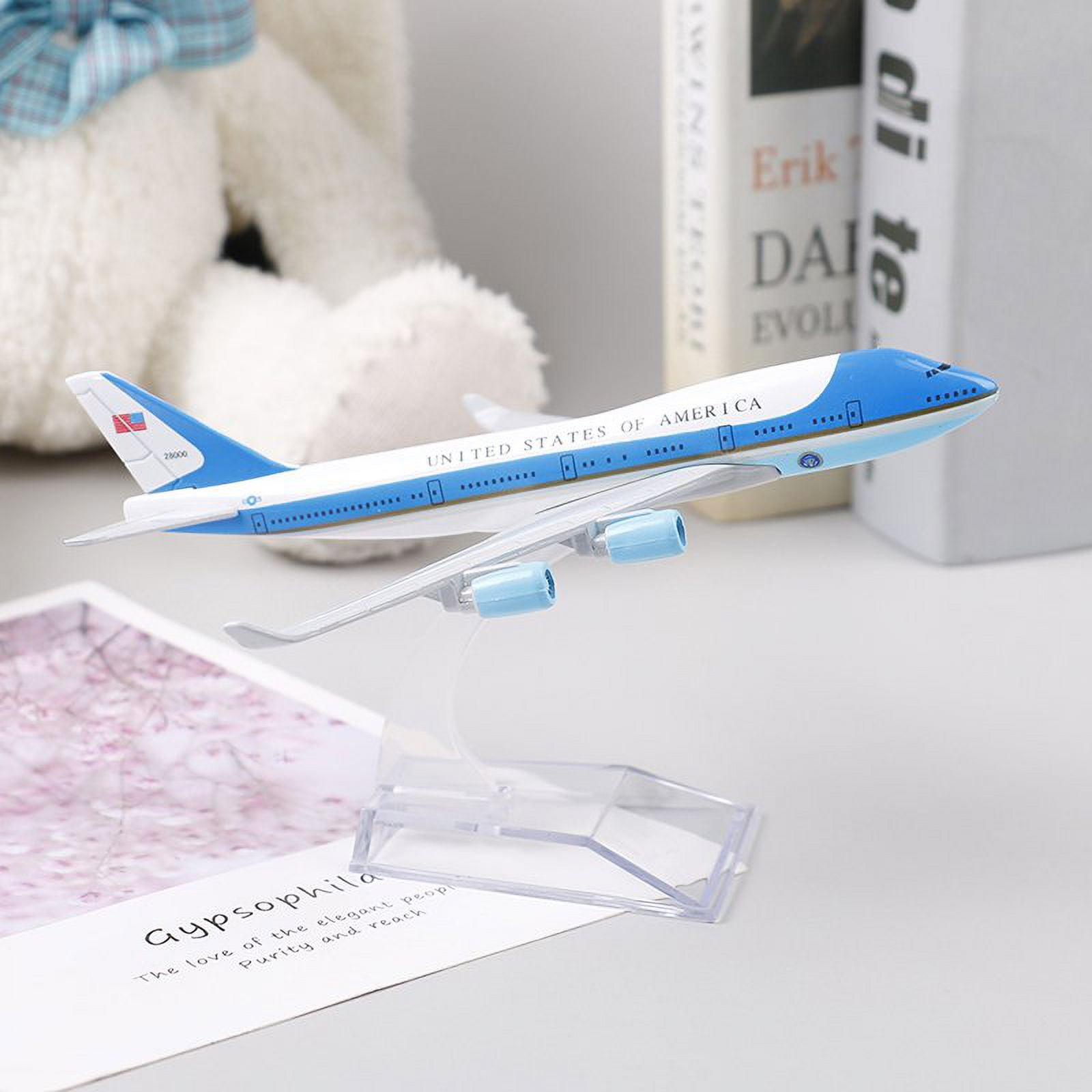 Lose Fun Park Avion moulé sous pression 1/300 modèle d'avion American Air Force One Avion modèle Boeing 747 pour collections et cadeaux