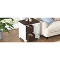 thumbnail image 6 of White End Table with Storage Baskets and Cabinet - American Style Accent Table, 6 of 10