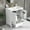 White, variant on 30" Bathroom Sink Vanity Combo with Smooth Ceramic Sink, Modern Bathroom Cabinet with Multi-functional Cabinet, Drawer, Adjustable Shelf, Green