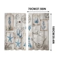 thumbnail image 3 of huayou 2 Pack Printed Kitchen Tier Curtains, 27.56x39.4 Inch Vintage Nautical Starfish Seahorse Anchor Postcard Short Window Curtains for Indoor Kitchen Coastal Home Decor, 3 of 7