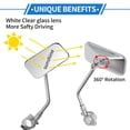thumbnail image 6 of Unique Bargains 1set Motorcycle Rear View Mirrors Handlebar Mirrors Universal Adjustable Iron Plastic Chrome Silver Tone M10 Square Shape, 6 of 8
