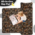 thumbnail image 4 of Camo and Leaf Black Pattern Teens Toddler Nap Mat with Pillow, Sleeping Mat Bag for Preschool Daycare 50"x20", 4 of 6
