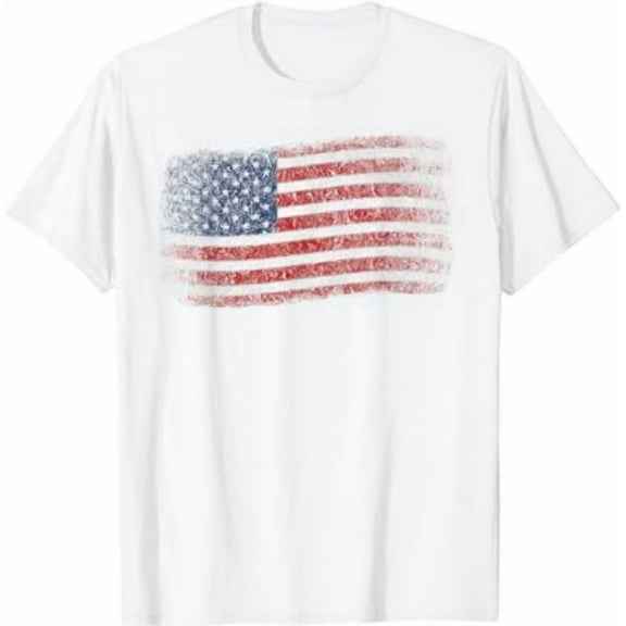 American Flag TShirt Men Women 4th of July Vintage USA Flag T-Shirt