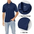 thumbnail image 4 of TACVASEN Men's Golf Shirt Quick Dry Performance Sports Short Sleeve Casual Outdoor Tennis Golf Polo Shirts Navy L, 4 of 5
