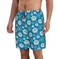 thumbnail image 2 of Wukai Daisies Flowers Print Beach Trunks with Compression Liner Swimsuit Quick Dry Beach Sports Shorts with Pocket-Large, 2 of 8