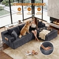 thumbnail image 4 of Aukfa 95" Modular Cloud Sectional Sofa, L-Shaped Couch with Right Facing Chaise, No Assembly Required Corduroy Deep Seat Sleeper Sofa for Living Room, Apartment, Gray, 4 of 6