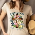 thumbnail image 4 of Created with a Purpose Cross Floral Christian Graphic T-Shirt for Women, Maroon, Size M, 4 of 6