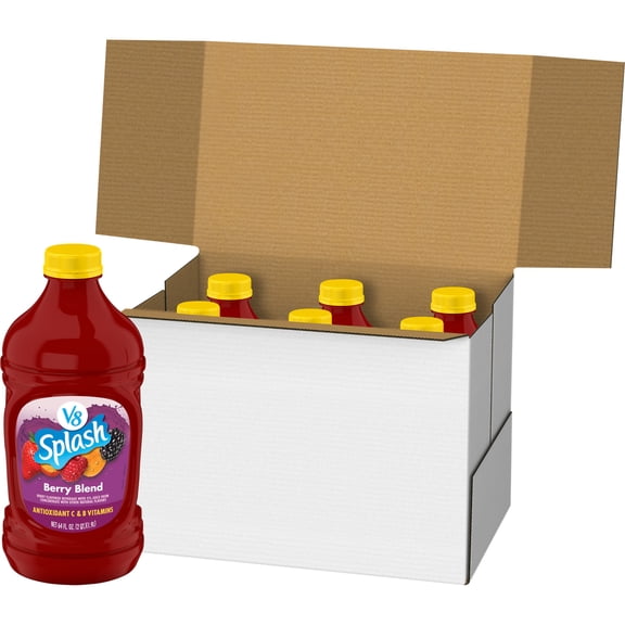 (6 pack) V8 Splash Berry Blend Flavored Beverage, 64 fl oz Bottle (6 Pack)