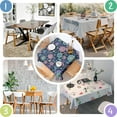 thumbnail image 4 of Pioneer Flower Floral Print Pattern Square Tablecloth,Waterproof Square Table Cover,Wipeable Spillproof Washable Table Cover for Home Kitchen Party Decor 60"x60"(152x152cm), 4 of 6
