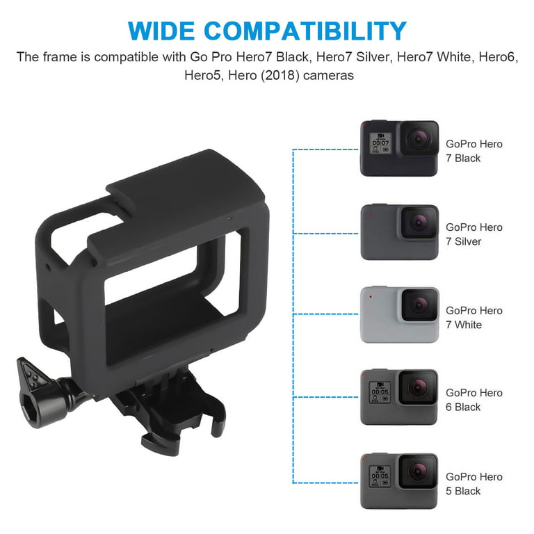 Sametop Frame Mount Housing Case Compatible with GoPro Hero 7 Black, 7  Silver, 7 White, Hero 6 Black, Hero 5 Black, Hero (2018) Cameras
