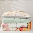 thumbnail image 5 of Manfei Watercolor Sleeping Kitten Twin Comforter Sets, Cute Cat Art Bedding Set, Cream Pink Green, Gray Reversible, 2 Pieces, 1 Comforter and 1 Pillowcase, 5 of 7
