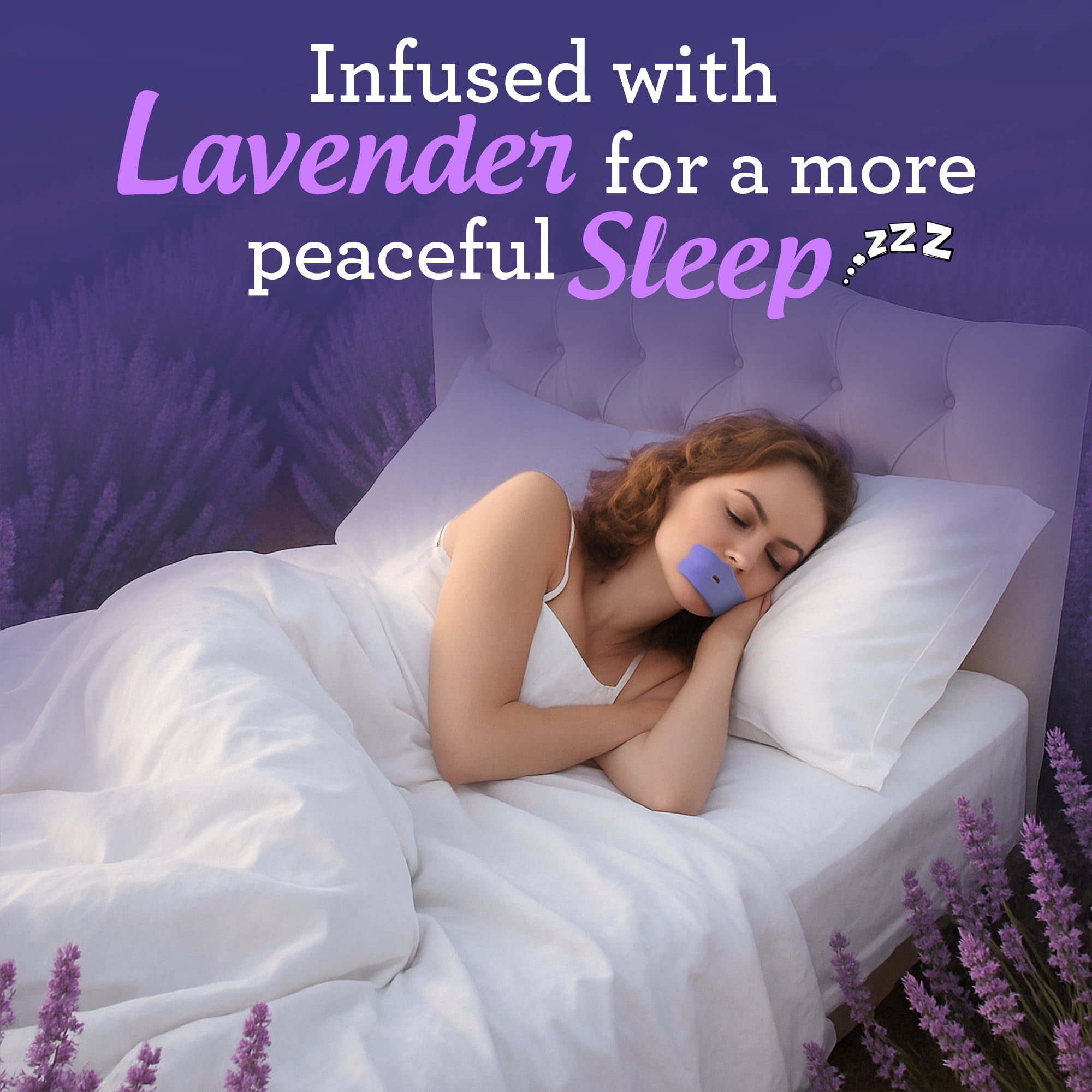 (4 pack) GuruNanda Lavender Infused Mouth Tape with Travel Case for Sleeping -Breathable Strips - Reduce Snoring - 60 Pack